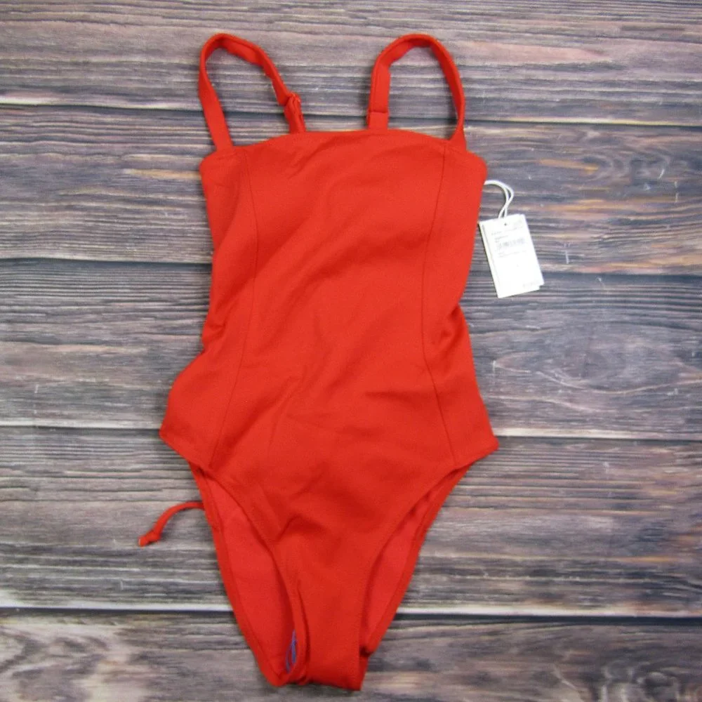 Good American NEW XS Size 0 Red Sculpt Corset One Piece Swimsuit Swim Beach - Picture 1 of 9